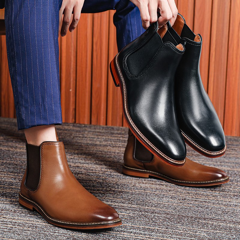 2022 men's high quality Chelsea boots leather men's shoes high top leather men's boots