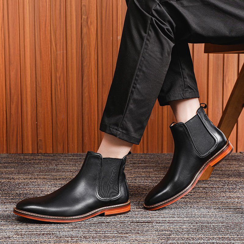 2022 men's high quality Chelsea boots leather men's shoes high top leather men's boots