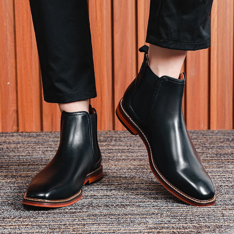 2022 men's high quality Chelsea boots leather men's shoes high top leather men's boots