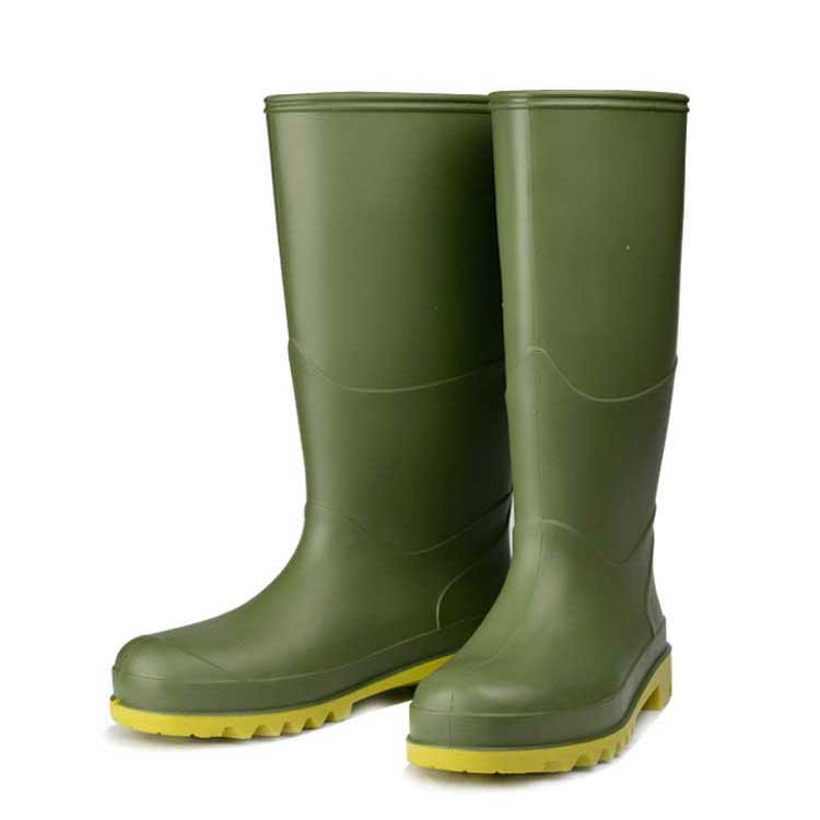 High quality outdoor black PVC rain boots waterproof rubber boots for industrial