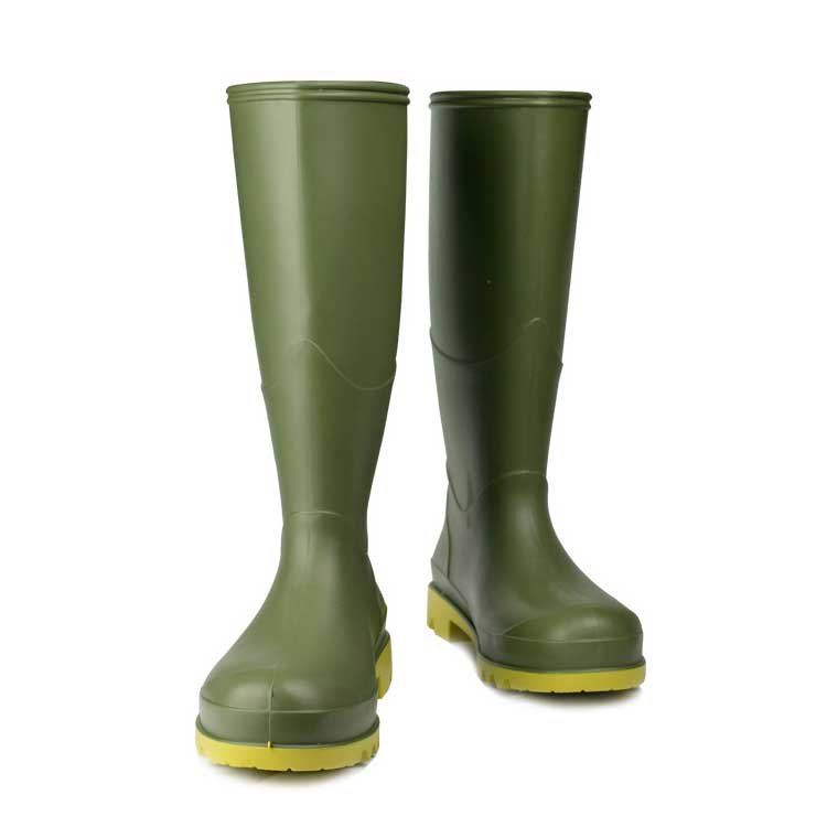 High quality outdoor black PVC rain boots waterproof rubber boots for industrial