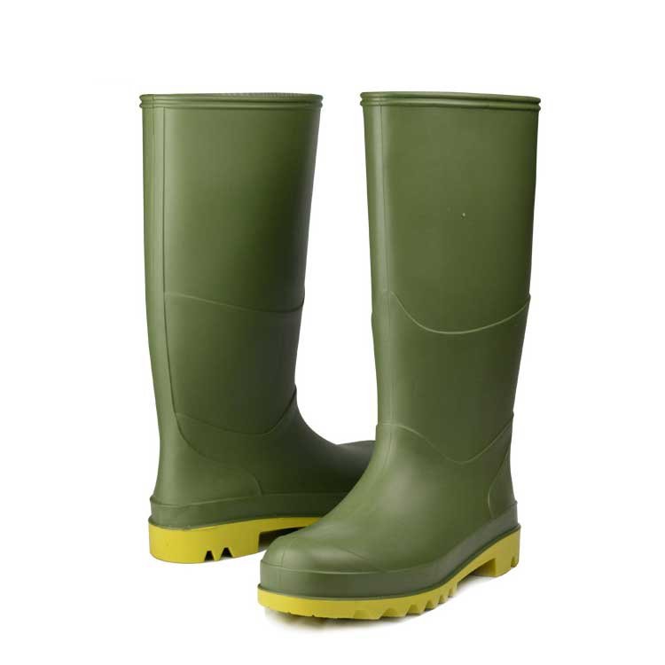 High quality outdoor black PVC rain boots waterproof rubber boots for industrial