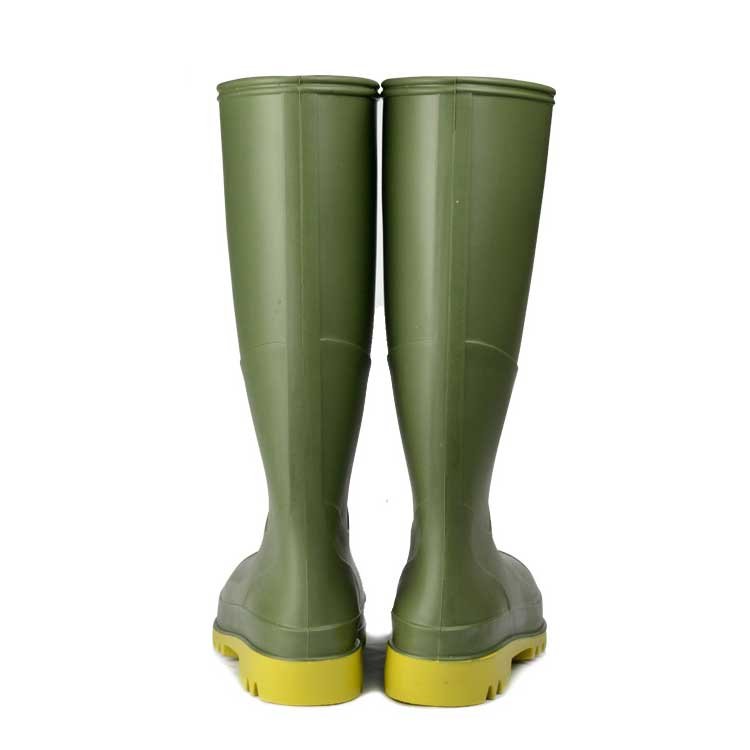 High quality outdoor black PVC rain boots waterproof rubber boots for industrial