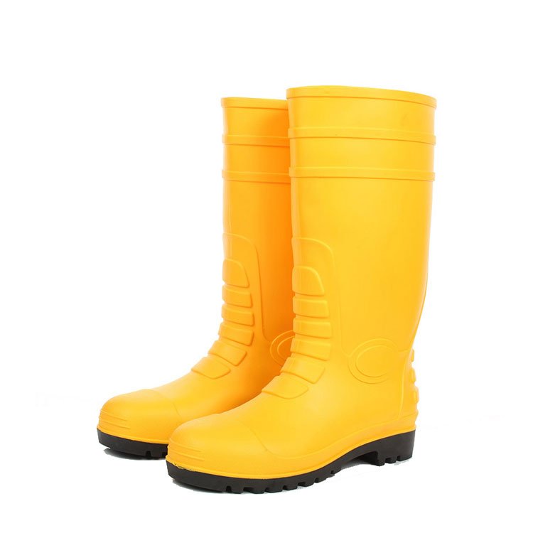 High quality outdoor black PVC rain boots waterproof rubber boots for industrial