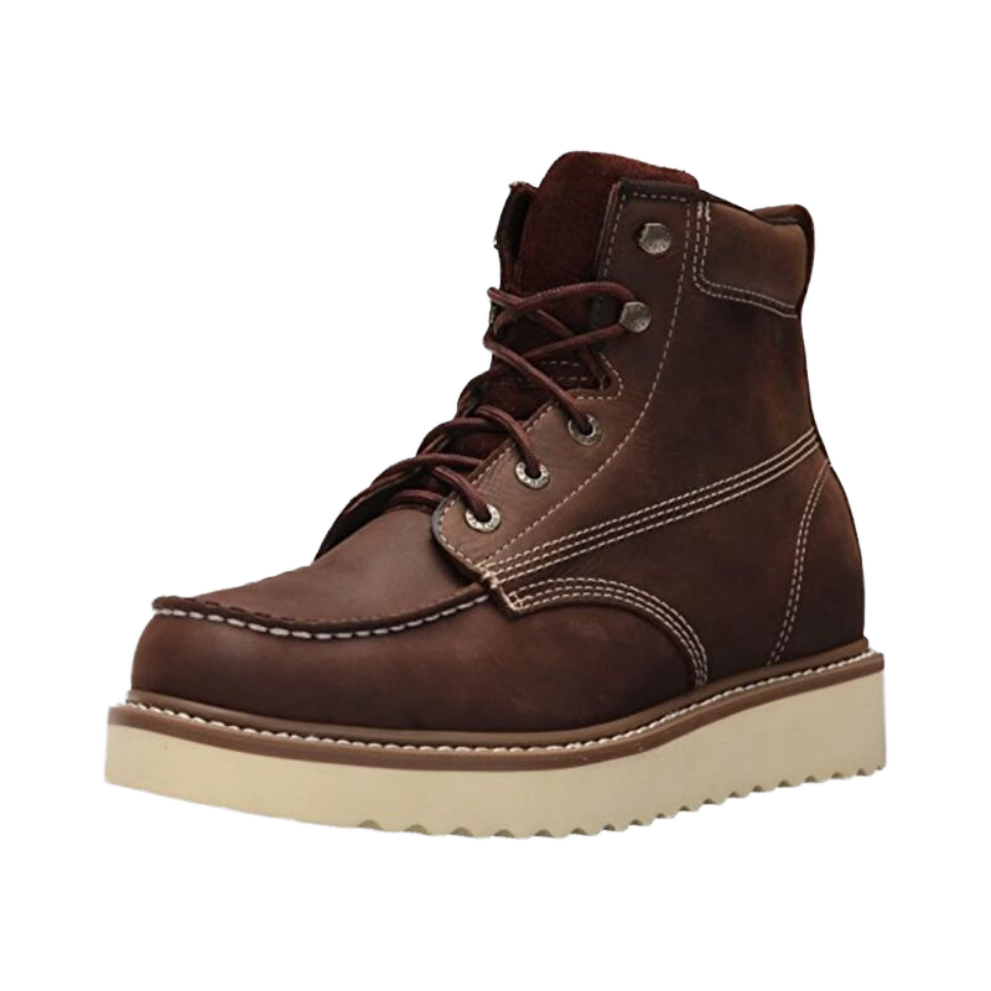 Men's 6-Inch Steel Toe Boot Full Grain Leather Safety Work Shoes Soft Unisex Boot for Summer Winter Spring Autumn