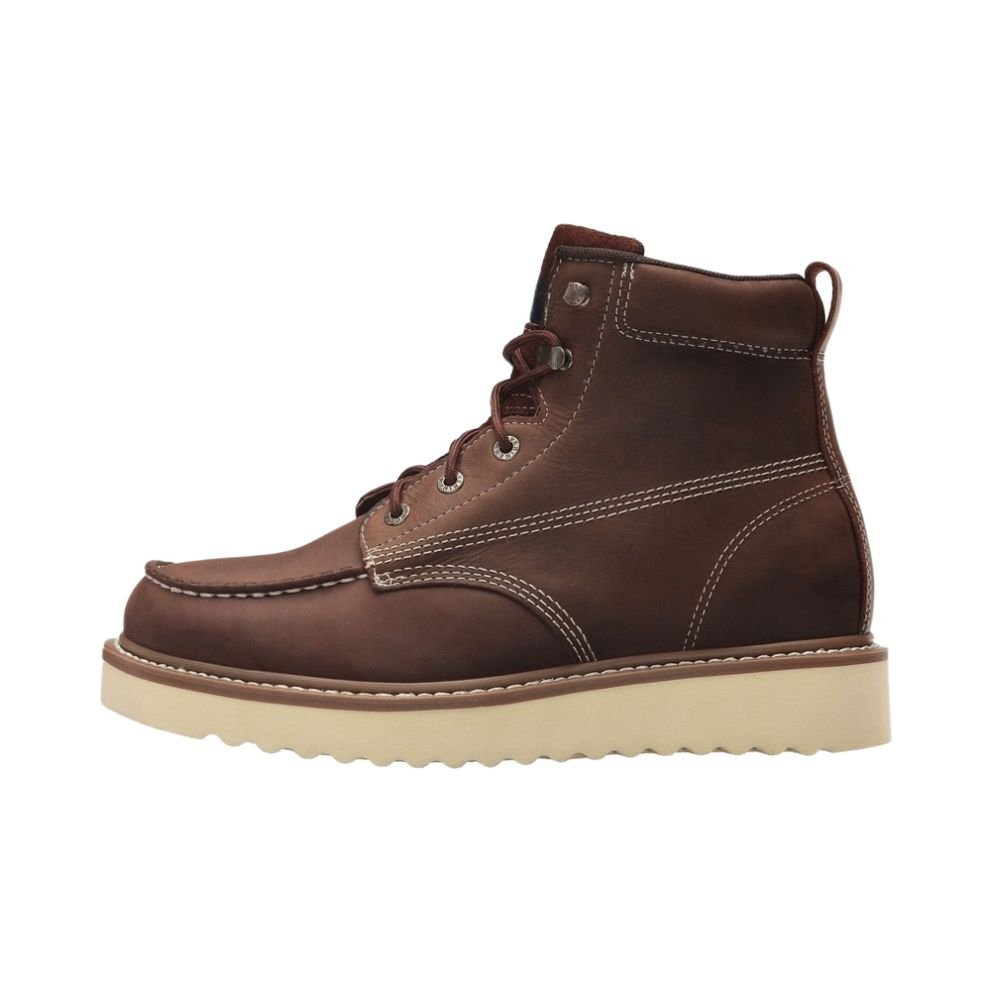 Men's 6-Inch Steel Toe Boot Full Grain Leather Safety Work Shoes Soft Unisex Boot for Summer Winter Spring Autumn