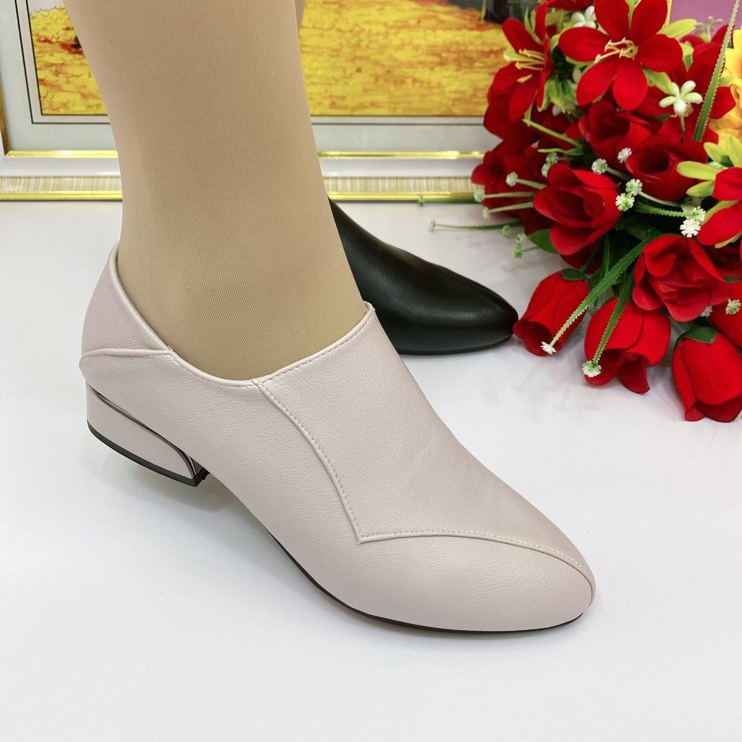 2024 Comfortable casual moccasins non-slip chunky heels work boots low heel shoes women