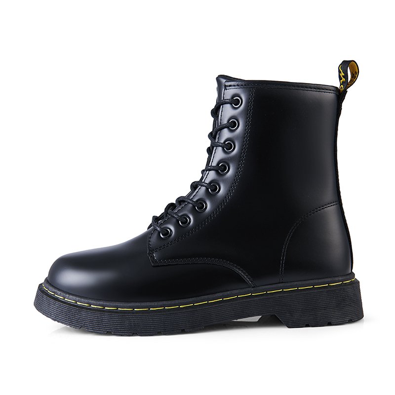 black pu leather boots high ankle sports casual anti-slippery solomon high-elastic barefoot running for men shoes