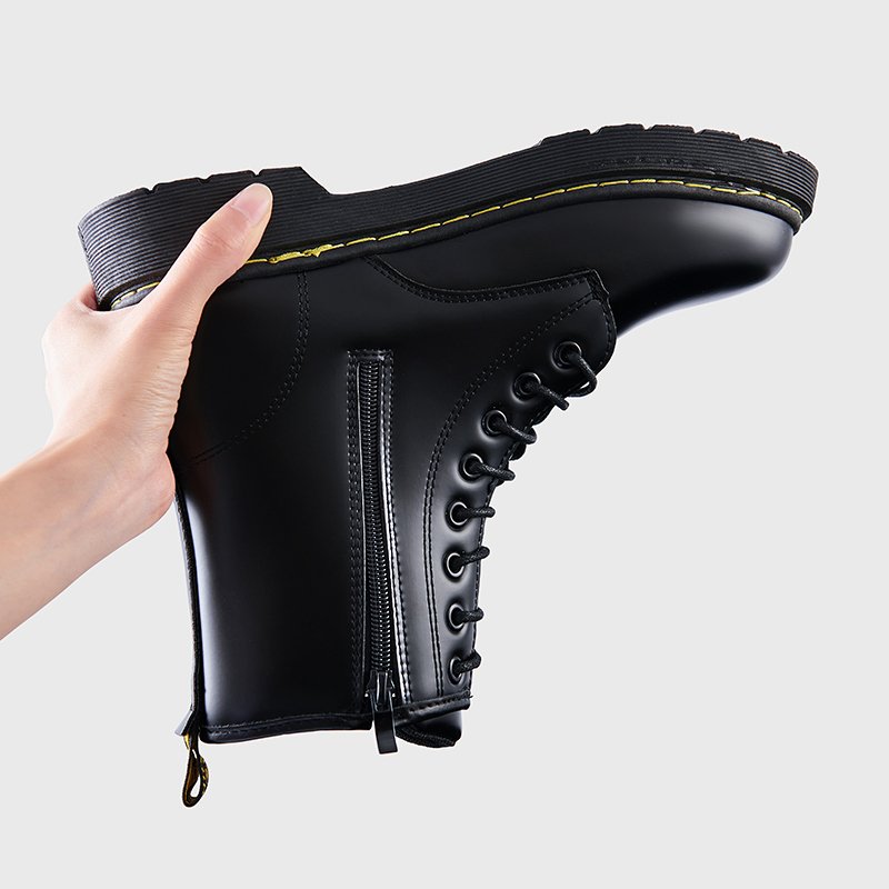 black pu leather boots high ankle sports casual anti-slippery solomon high-elastic barefoot running for men shoes