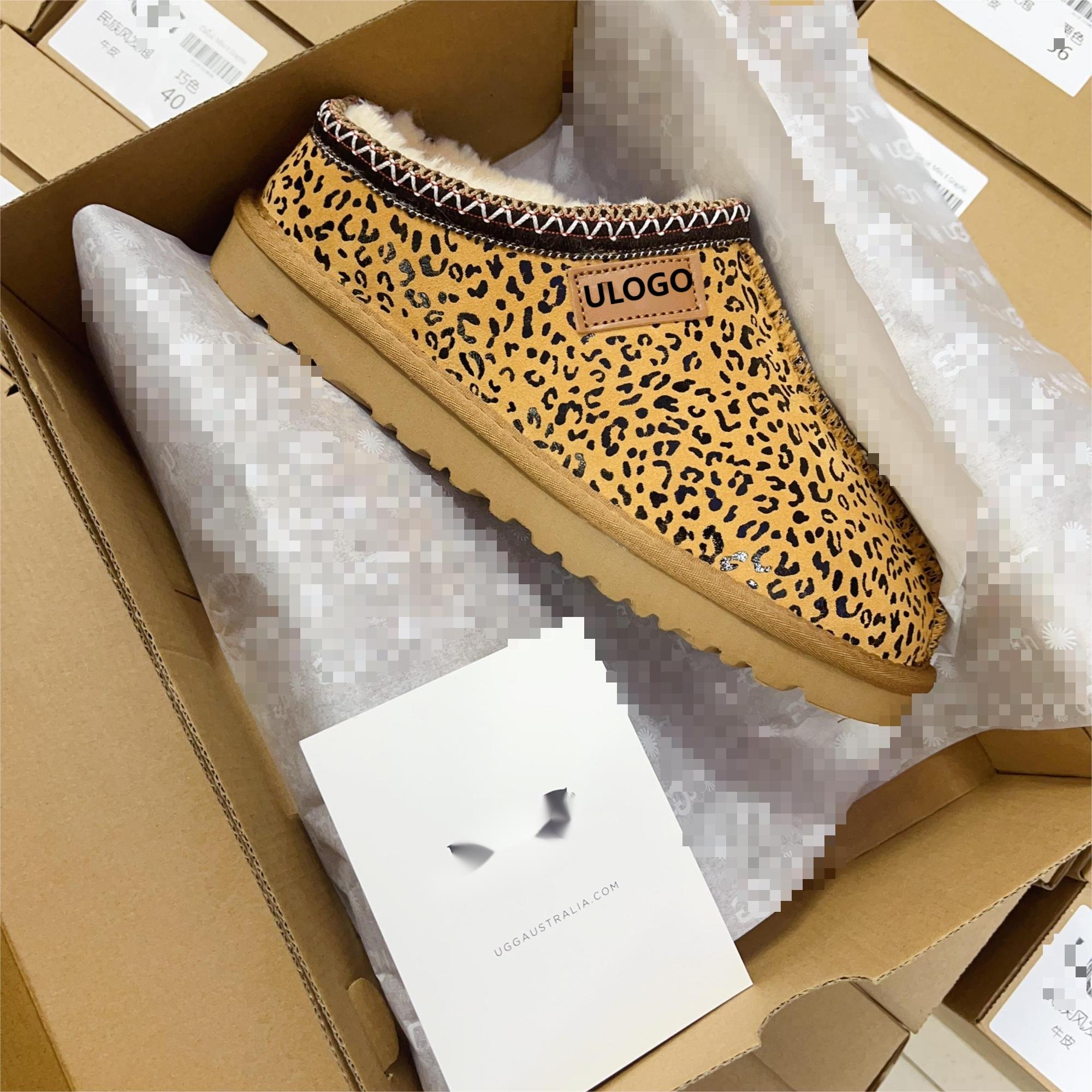 QY 2024 new arrivals national wind leopard print women's snow boots low leather warm women's boots foreign trade women's shoes