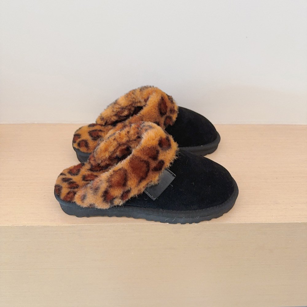 QY 2024 new arrivals national wind leopard print women's snow boots low leather warm women's boots foreign trade women's shoes