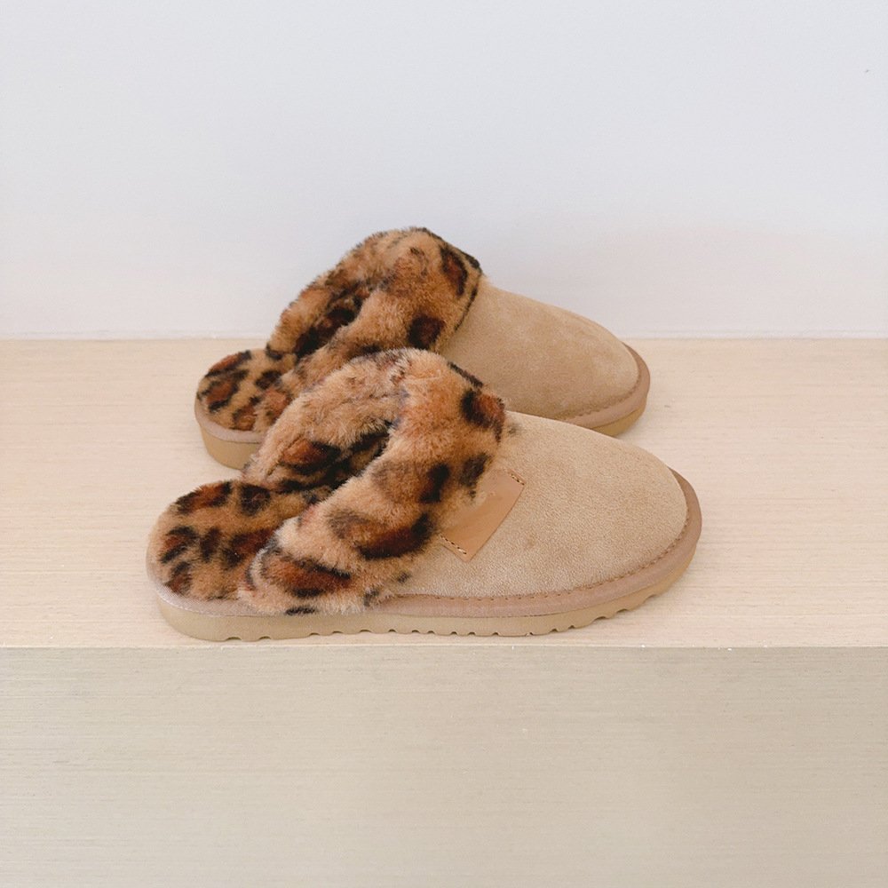 QY 2024 new arrivals national wind leopard print women's snow boots low leather warm women's boots foreign trade women's shoes