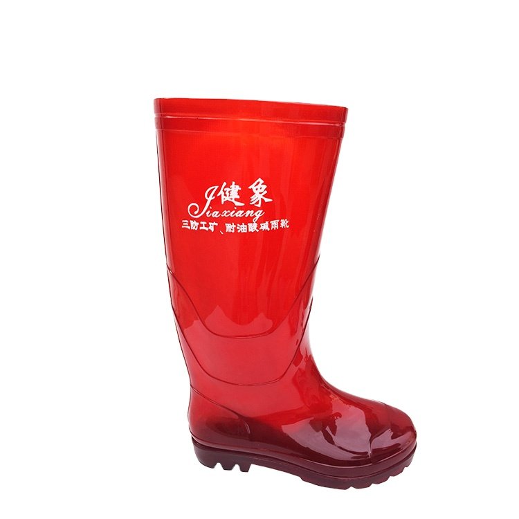 china custom waterproof pvc non slip long Wellington red rain boots shoes for workers
