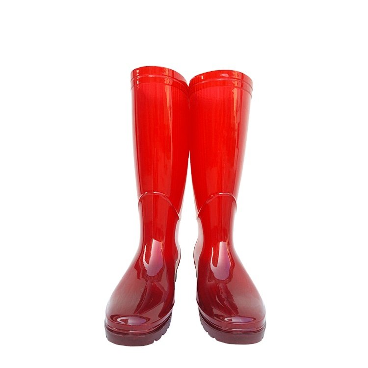 china custom waterproof pvc non slip long Wellington red rain boots shoes for workers