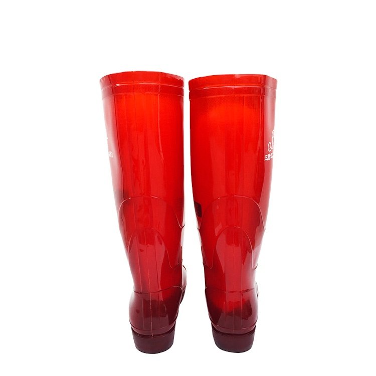 china custom waterproof pvc non slip long Wellington red rain boots shoes for workers