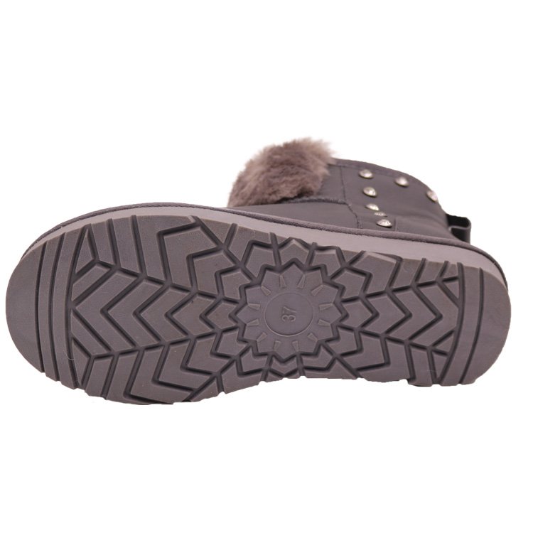 CF-305 Free Samples Top Sale Winter Factory Ankle Length Waterproof Cow Snow Boots For Ladies