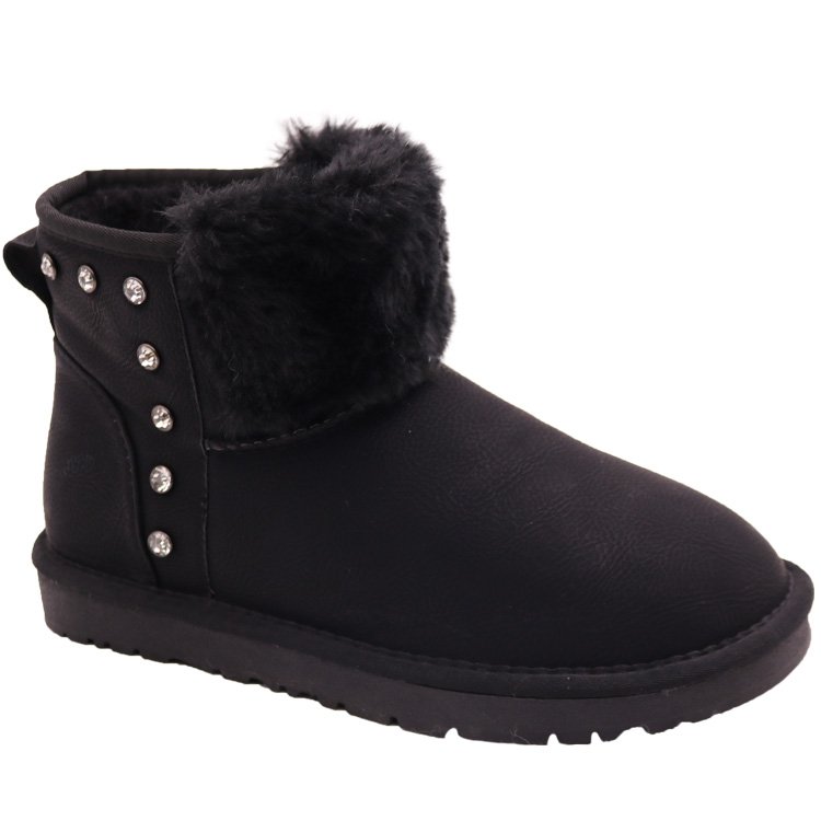 CF-305 Free Samples Top Sale Winter Factory Ankle Length Waterproof Cow Snow Boots For Ladies