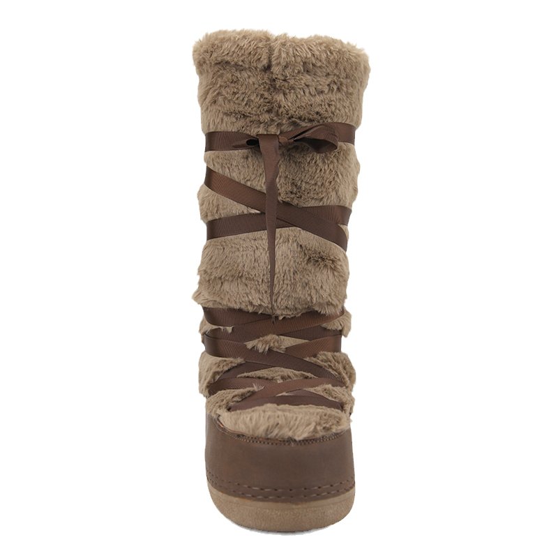 2023 Over knee high warmly snow boots fur trim lined winter space boots for outdoor and indoor