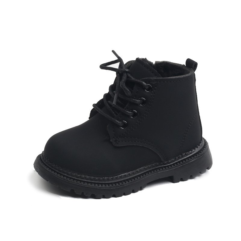 New Fashion Children Shoes Short Boots Snow Boots Spring Autumn Kids Shoes Soft Bottom Non Slip Leather Shoes Flat Short Boots