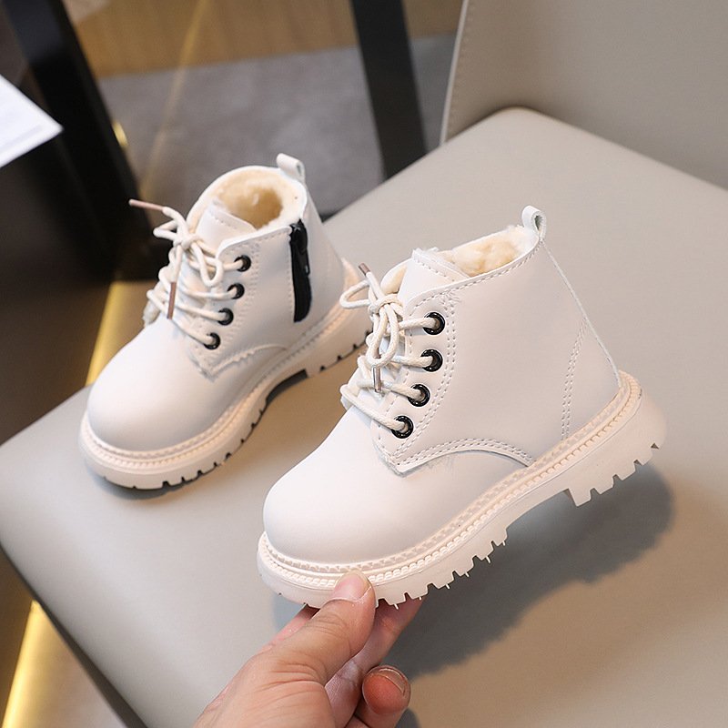 New Fashion Children Shoes Short Boots Snow Boots Spring Autumn Kids Shoes Soft Bottom Non Slip Leather Shoes Flat Short Boots