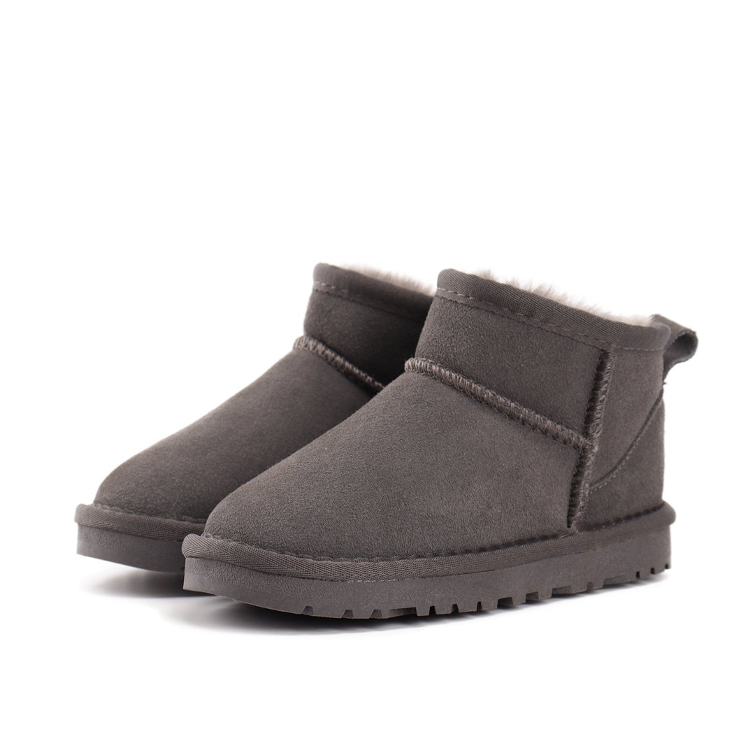QY10232 2024 New sheepskin fur integrated low-barrel children's warm GG snow boots in winter