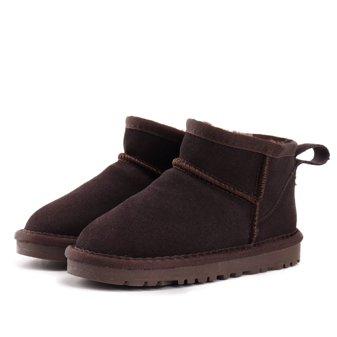 QY10232 2024 New sheepskin fur integrated low-barrel children's warm GG snow boots in winter