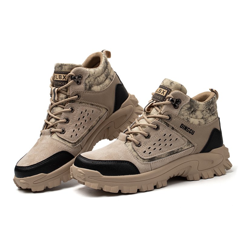 Custom Logo Boots for Men Wholesale Leather safety Shoes Hiking Mans Boots Rubber Sole Work Outdoor working boots