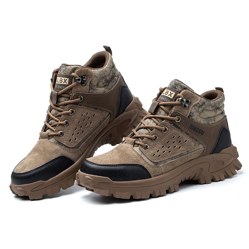 Custom Logo Boots for Men Wholesale Leather safety Shoes Hiking Mans Boots Rubber Sole Work Outdoor working boots