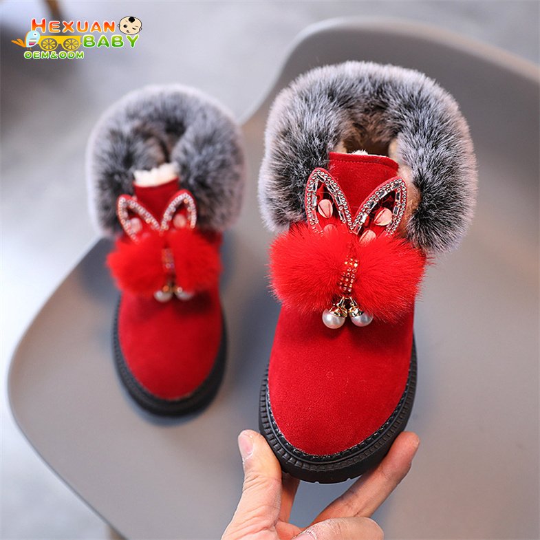 Hot Sale New Design Children's Kids Winter Snow Boots Warm Children Baby Shoes With Velvet