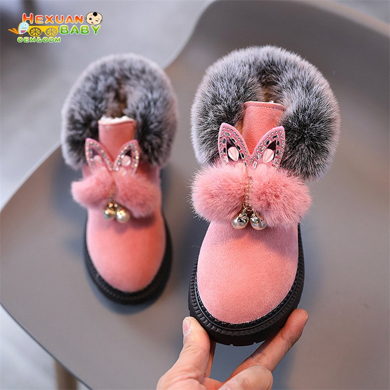 Hot Sale New Design Children's Kids Winter Snow Boots Warm Children Baby Shoes With Velvet