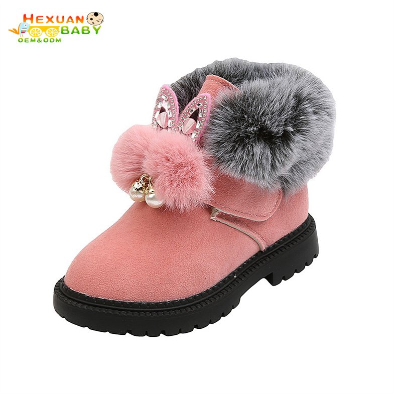 Hot Sale New Design Children's Kids Winter Snow Boots Warm Children Baby Shoes With Velvet