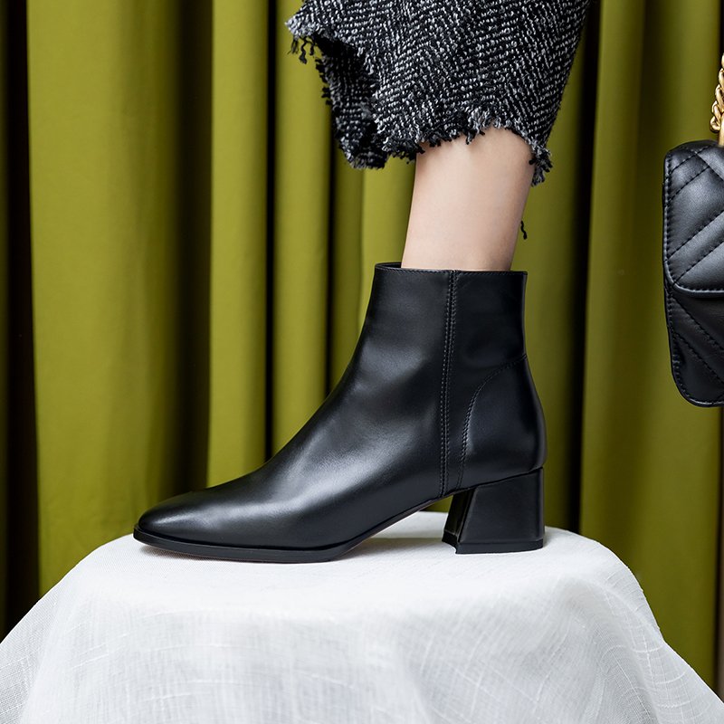 Customized style casual comfortable fastory sale pointed toe low heels waterproof women ankle boots