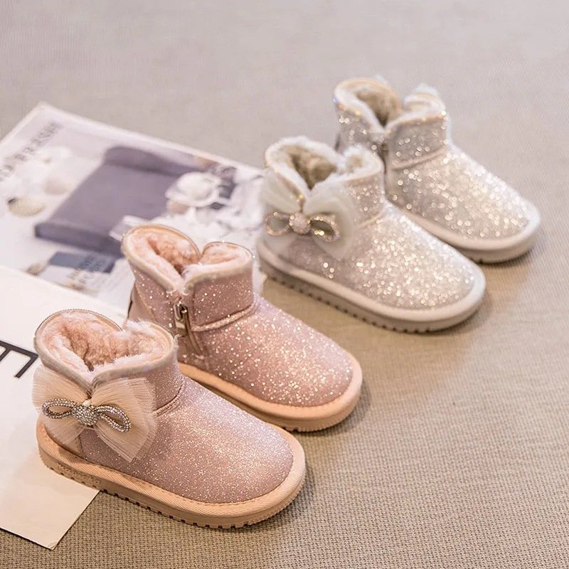 2 Color Factory Direct Warm Winter Kids Fur Snow Boots Girls For Children