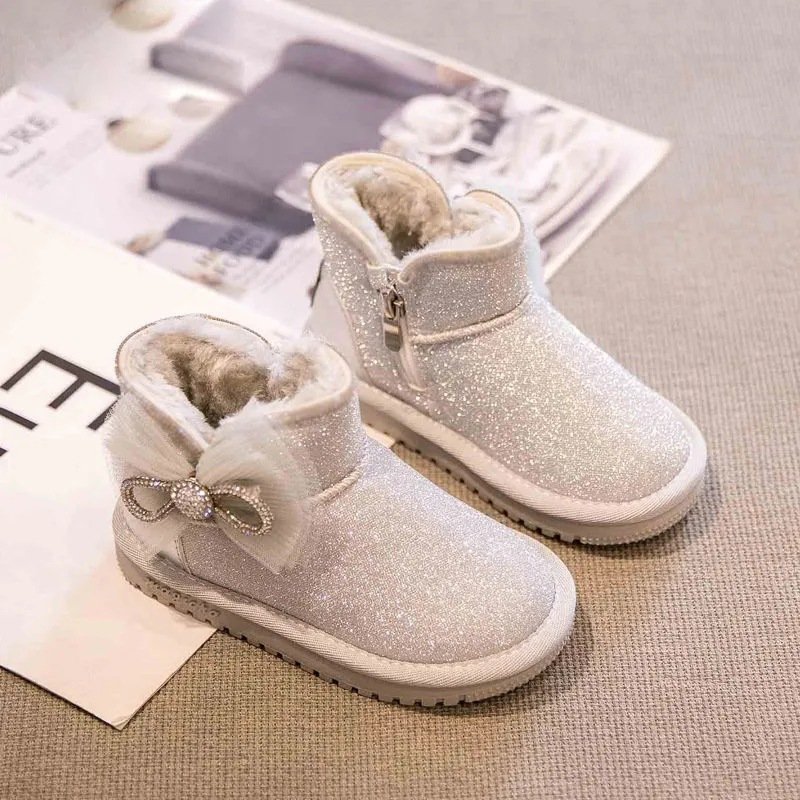 2 Color Factory Direct Warm Winter Kids Fur Snow Boots Girls For Children