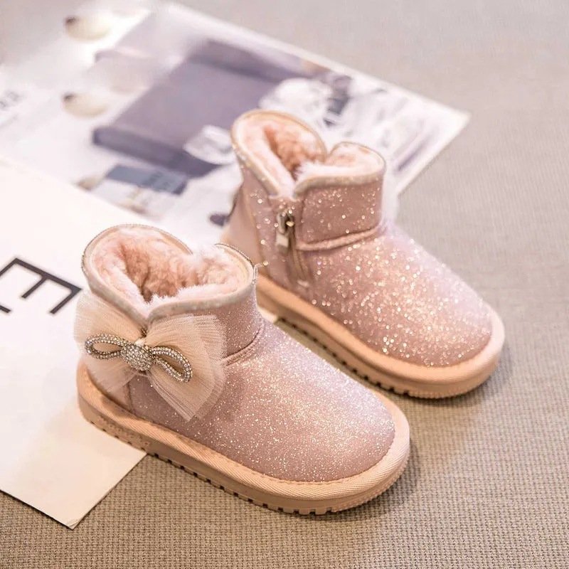 2 Color Factory Direct Warm Winter Kids Fur Snow Boots Girls For Children