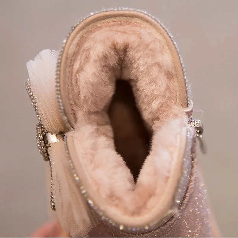 2 Color Factory Direct Warm Winter Kids Fur Snow Boots Girls For Children