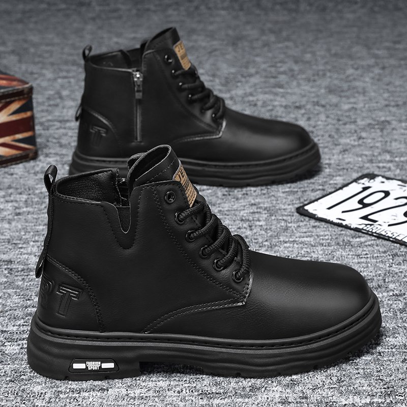 M9622 Original Quality Men's Boots new fall Leather high-top outdoor Work Boots For Men British biker casual retro men's boots