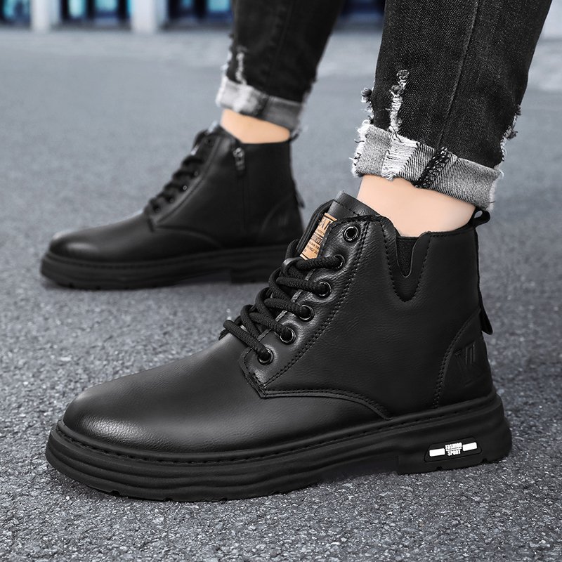M9622 Original Quality Men's Boots new fall Leather high-top outdoor Work Boots For Men British biker casual retro men's boots