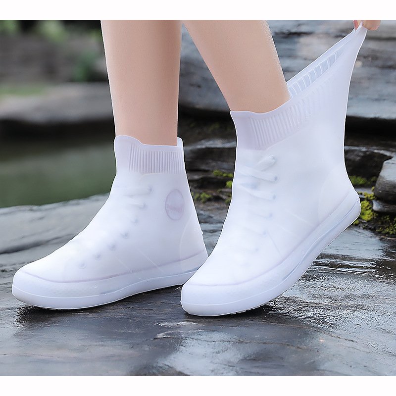 Outdoor Travel Midi Shoe Covers Waterproof Rain Boot Shoe Cover with Reflector Reusable & Foldable PVC Rain Boots