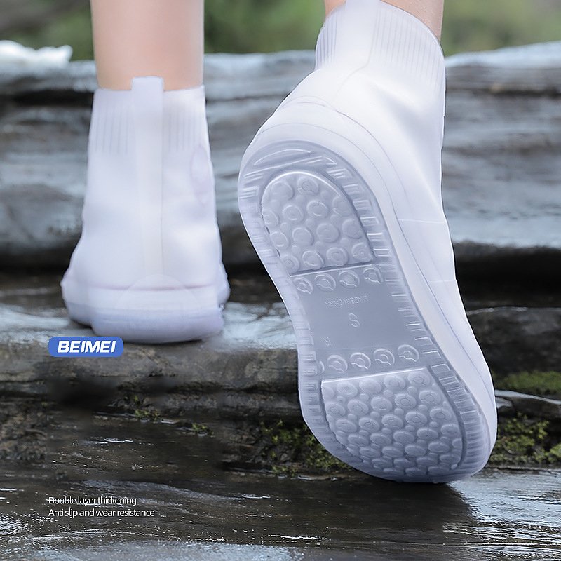 Outdoor Travel Midi Shoe Covers Waterproof Rain Boot Shoe Cover with Reflector Reusable & Foldable PVC Rain Boots