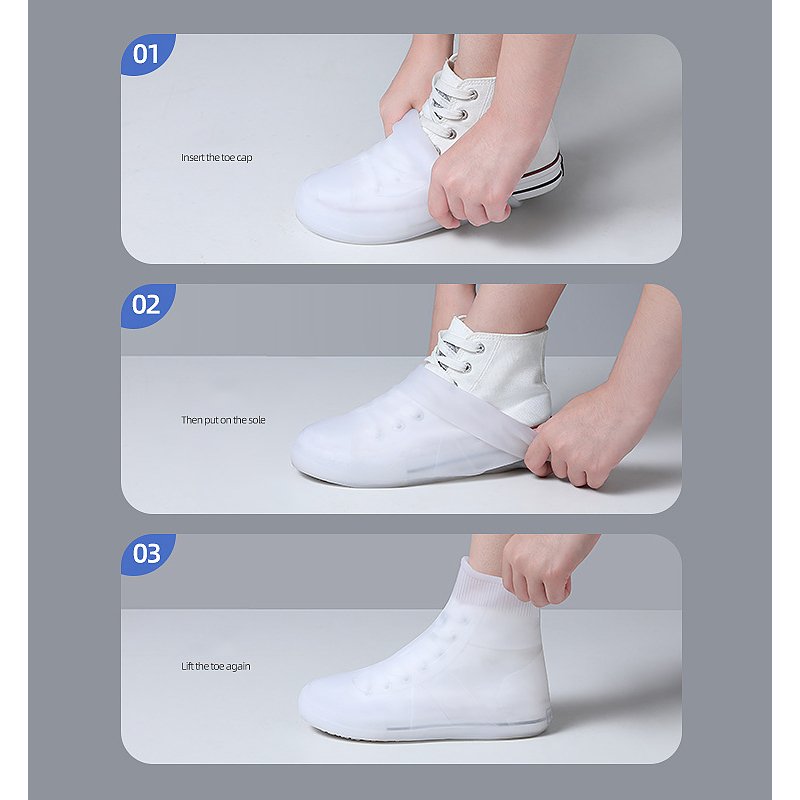 Outdoor Travel Midi Shoe Covers Waterproof Rain Boot Shoe Cover with Reflector Reusable & Foldable PVC Rain Boots