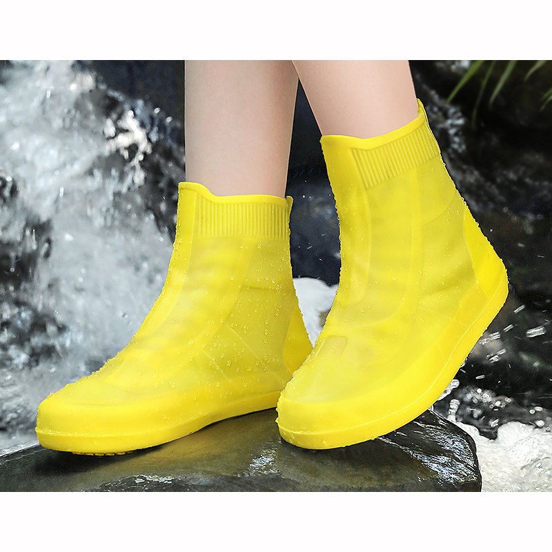 Outdoor Travel Midi Shoe Covers Waterproof Rain Boot Shoe Cover with Reflector Reusable & Foldable PVC Rain Boots