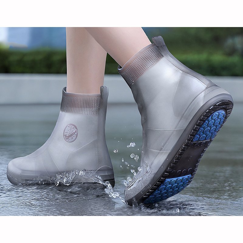 Outdoor Travel Midi Shoe Covers Waterproof Rain Boot Shoe Cover with Reflector Reusable & Foldable PVC Rain Boots
