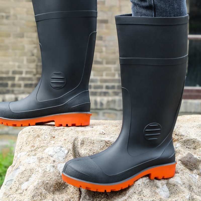 GUYISA High quality rain boots for outdoor work non - slip wear - resistant sole non - puncture steel toe long safety boots