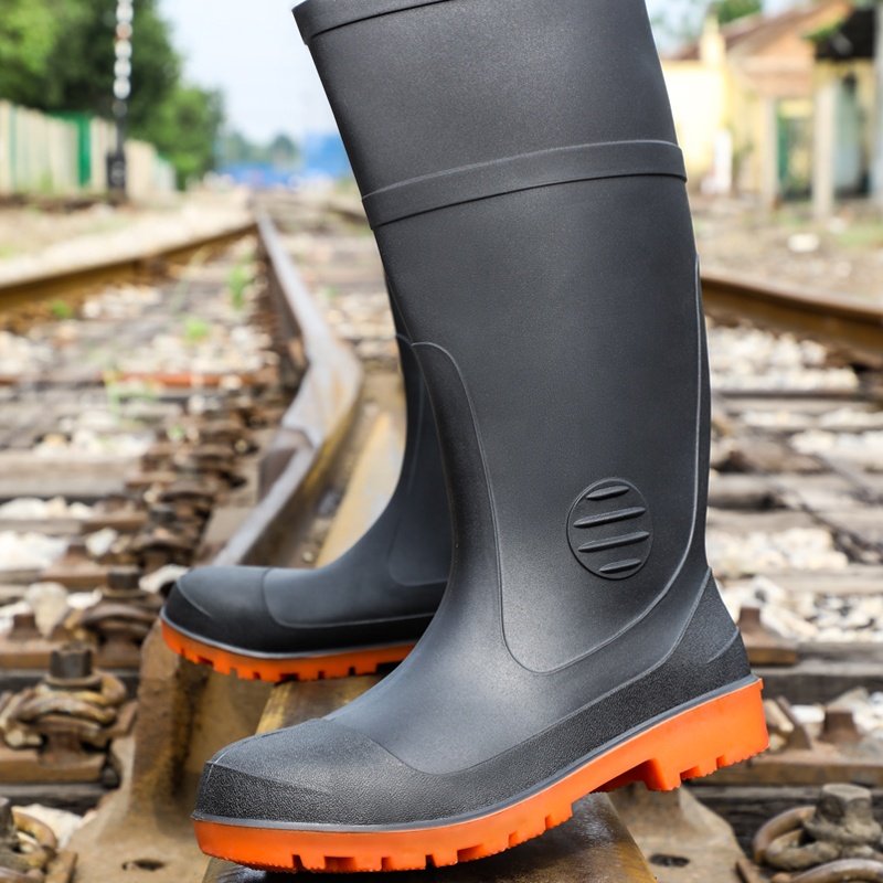 GUYISA High quality rain boots for outdoor work non - slip wear - resistant sole non - puncture steel toe long safety boots