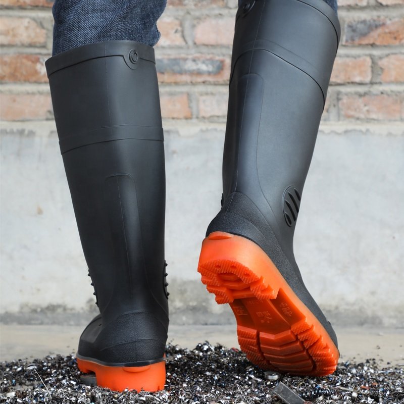 GUYISA High quality rain boots for outdoor work non - slip wear - resistant sole non - puncture steel toe long safety boots