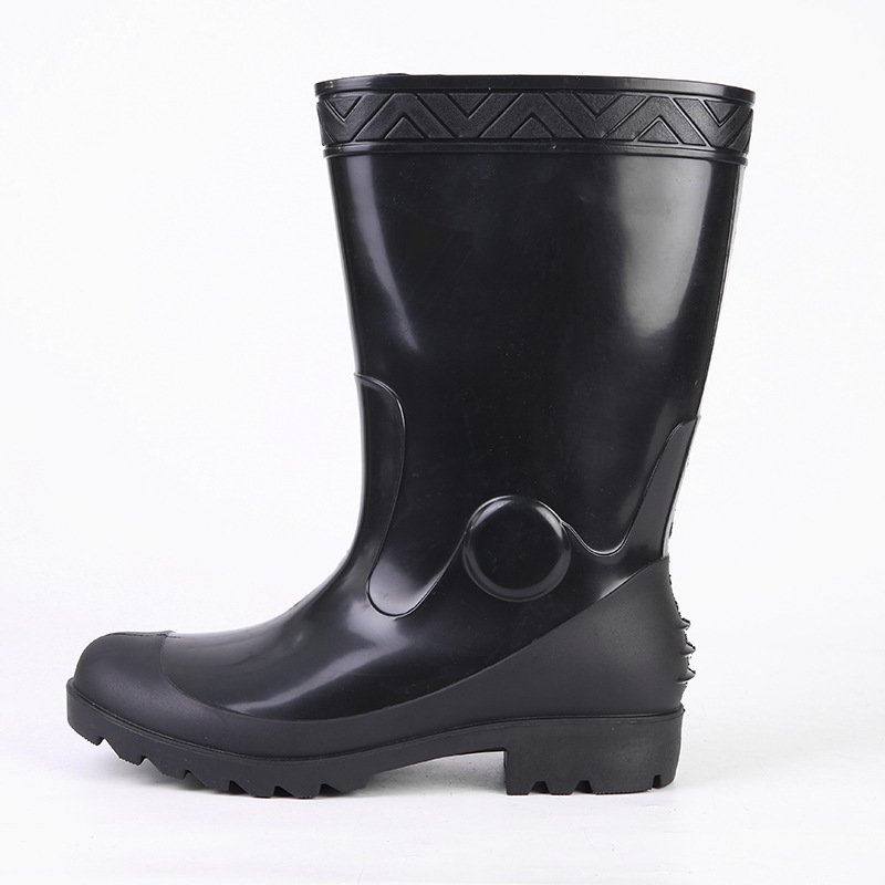 EN Standard custom steel toecap shoes mens anti slip oil resistant safety PVC rain boots sale
