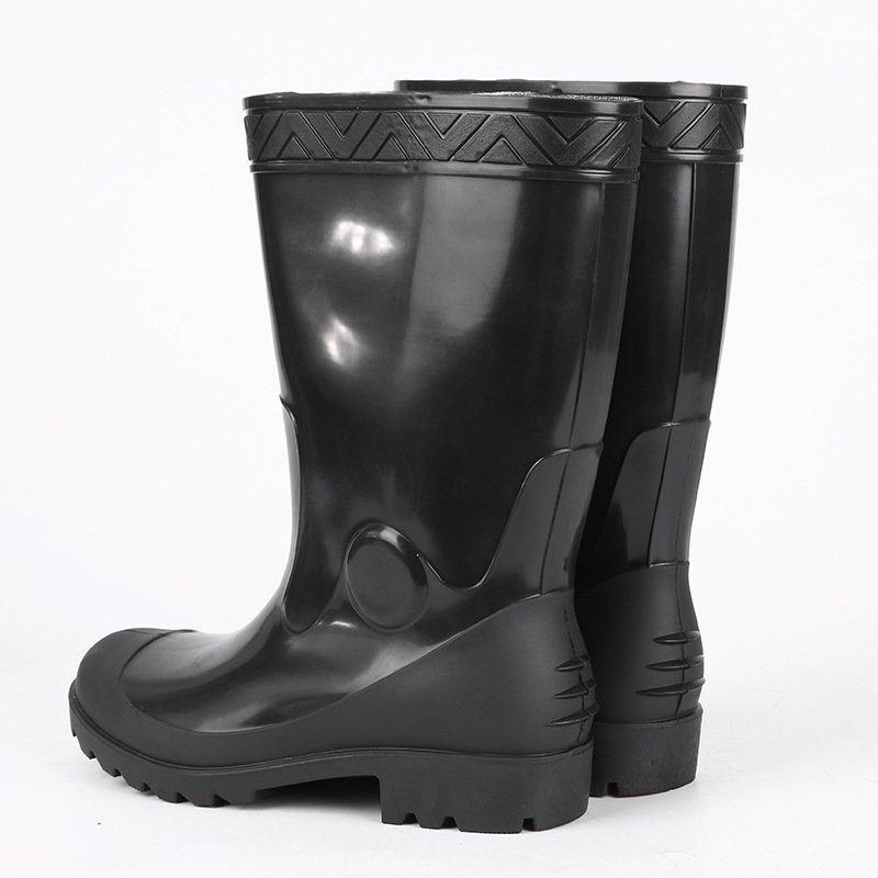 EN Standard custom steel toecap shoes mens anti slip oil resistant safety PVC rain boots sale
