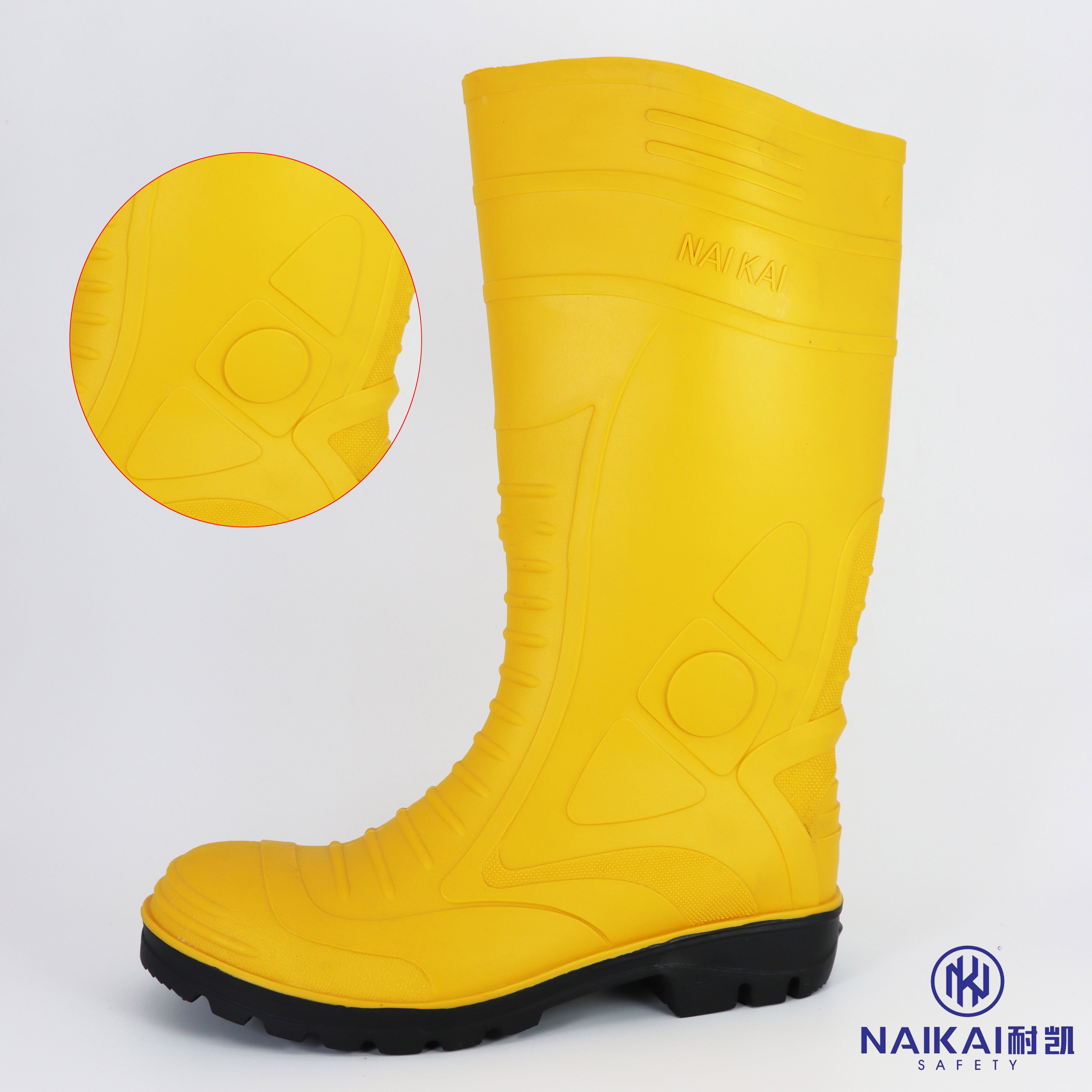 Factory Direct Popular Easily Dried PVC Material Safety Working Waterproof Steel Toe Sole PVC Custom Rain Boots