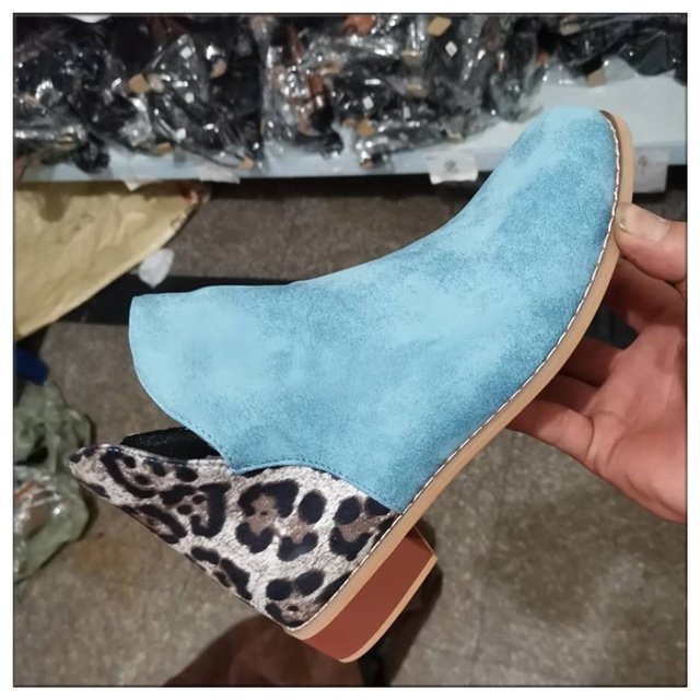 Hot Sale Leopard High Heel Ankle Boots Women Shoes Snow Boots Waterproof Martens Boots